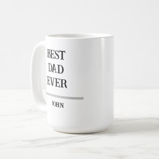 Best Dad Ever Personalized Custom NameCoffee Mug (Devant gauche)