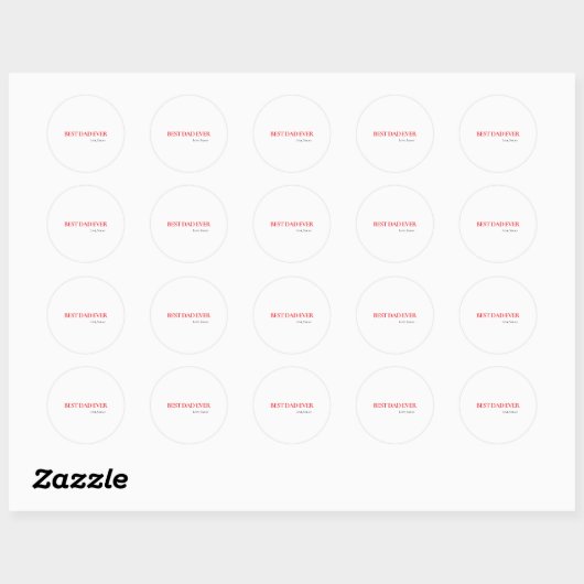 Best Dad Ever Personalized Round Sticker (Feuille)
