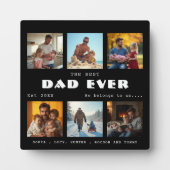 Best Dad Ever Photo Collage Black Plaque Fotoplaat (Voorkant)