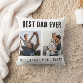 Best Dad Ever Photo Collage Vaderdag Gift Kussen