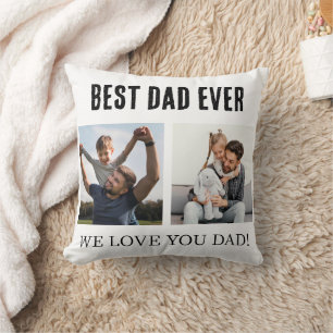 Best Dad Ever Photo Collage Vaderdag Gift Kussen