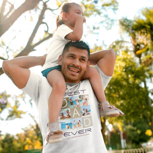 Best Dad Ever Photo Collage Vaderdag T-shirt