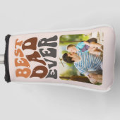 Best Dad Ever Photo Groovy Retro Typografie Golfheadcover (Voorkant)