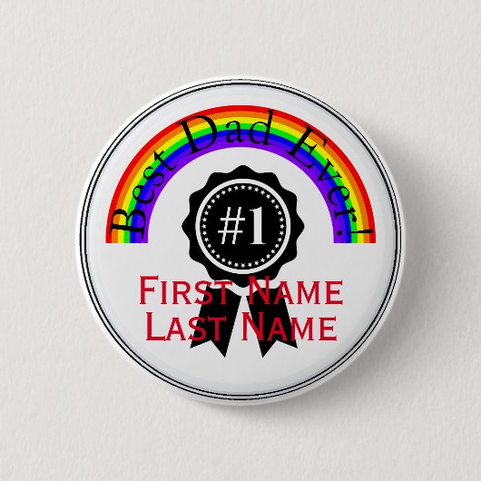 Best Dad Ever Rainbow Button HAMbWG (Voorkant)