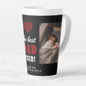 Best Dad Ever Red Heart Black 2 Foto Latte Mok (Rechterhoek)
