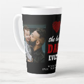 Best Dad Ever Red Heart Black 2 Foto Latte Mok (Linkerhoek)