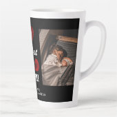 Best Dad Ever Red Heart Black 2 Foto Latte Mok (Rechts)