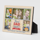 Best Dad Ever Retro Photo Collage Vaderdag Fotoplaat (Zijkant)