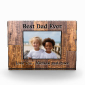 Best Dad Ever rustieke houten graan foto sjabloon (Voorkant)