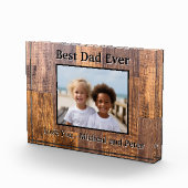 Best Dad Ever rustieke houten graan foto sjabloon (Rechts)