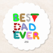 Best Dad Ever Scalloped Round Paper Coaster Kartonnen Onderzetters (Voorkant)