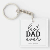 Best Dad Ever Script Photo Sleutelhanger (Voorkant)