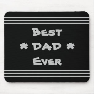 'Best Dad Ever' Simple Elegant Modern Zwart & Grij Muismat