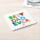 Best Dad Ever Square Scalloped Paper Coaster Kartonnen Onderzetters (Gebogen)