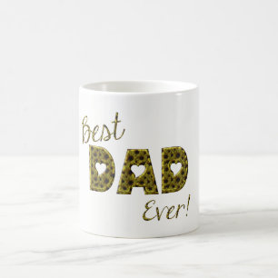 Best Dad Ever Sunflower Floral Typography Koffiemok