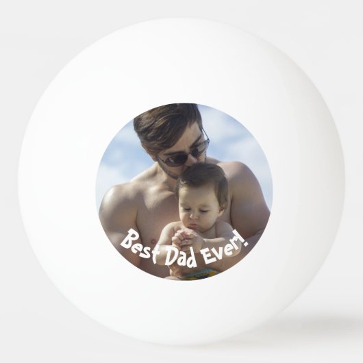 Best Dad Ever Vaderdag Foto Pingpongballen (Voorkant)