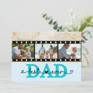 Best Dad Ever Vintage Photo Camera Film Card Kaart