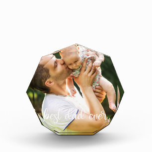 Best Dad Ever White Script Vaderdag Cadeau Fotoblokken