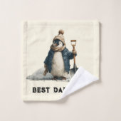 Best Dad Ever Winter Penguin Design (Gant de toilette)