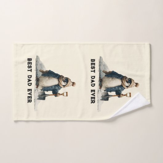 Best Dad Ever Winter Penguin Design (Serviette à main)