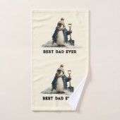 Best Dad Ever Winter Penguin Design Bad Handdoek (Handdoek)