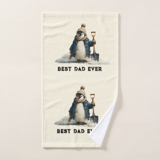 Best Dad Ever Winter Penguin Design Bad Handdoek (Handdoek)