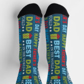Best Dad ,Fathers Day Typography Pattern Sokken (Top)