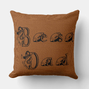 Best Dad Football Text Decorative Pillow Kussen
