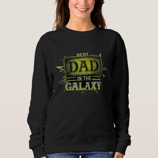 Best dad in the galaxy Raglan Baseball Trui (Voorkant)