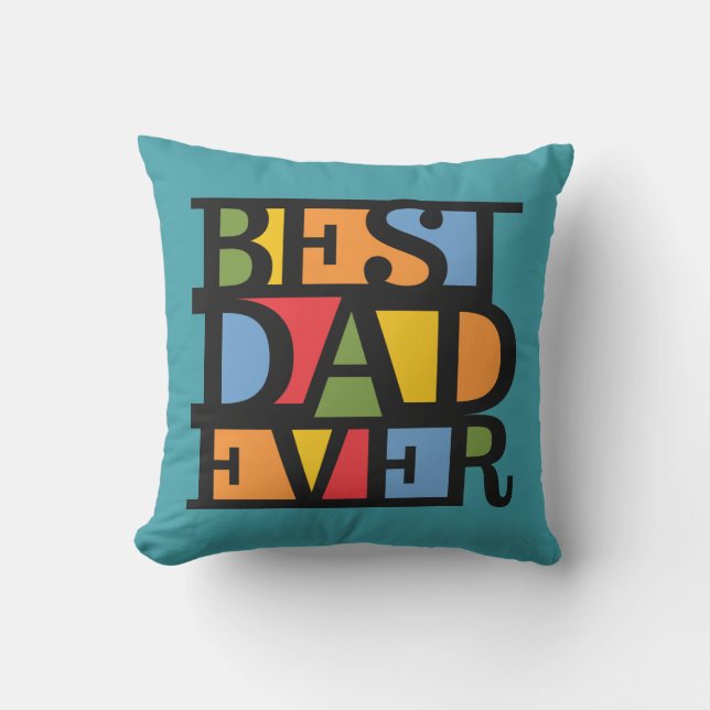 BEST DAD JAMAIS oreiller à lancer personnalisé (Recto)