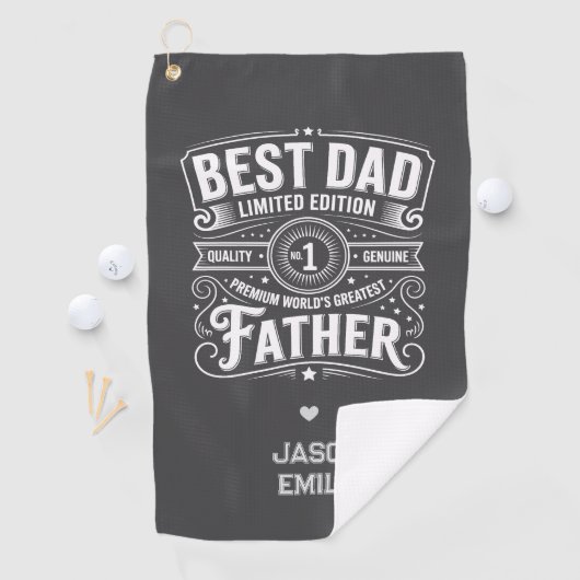 Best Dad Limited Edition Sierkussen Golfhanddoek (Insitu)
