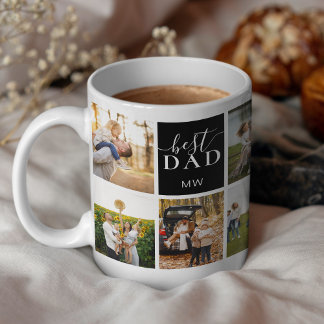Best Dad Monogram Photo Collage Koffiemok