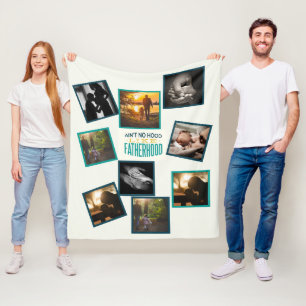 Best dad Photo Collage Funny Fatherhood Quote Flee Fleece Deken