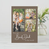 Best Dad Photo Collage Vaderdag Holiday Kaart (Staand voorkant)