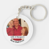 Best Dad Photo Round Sleutelhanger (Achterkant)