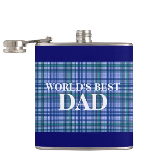 Best dad plaid scottish strepen heupfles (Geopend)