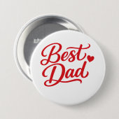 Best Dad Script Red Heart Decorative Button Pin (Voorkant /achterkant)