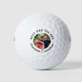 Best Dad Tee Rex personalized kids photo and names Golfballen (Voorkant)