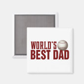 Best Dad Typography Baseball | Magneet (Voorkant / Achterkant)