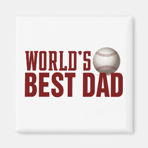 Best Dad Typography Baseball   Magneet