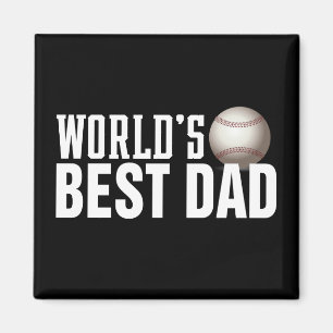 Best Dad Typography Baseball   Magneet
