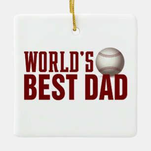Best Dad Typography Baseball ORNAMENT