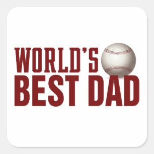 Best Dad Typography Baseball   STICKER