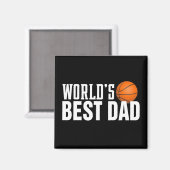Best Dad Typography Basketball | Magneet (Voorkant / Achterkant)