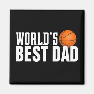 Best Dad Typography Basketball   Magneet