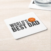 Best Dad Typography Basketball | ONDERZETTER (Schuin)