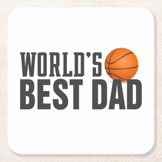 Best Dad Typography Basketball | ONDERZETTER (Voorkant)