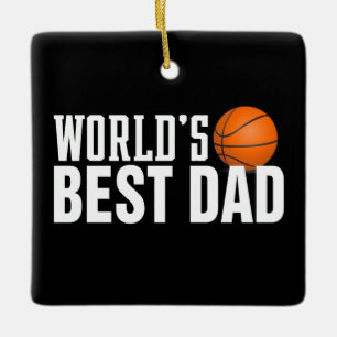 Best Dad Typography Basketball   ORNAMENT