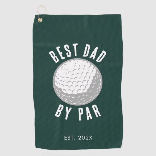 Best Dad van Par Golf Gag Green Custom Golfhanddoek (Voorkant)
