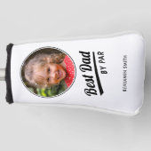 Best Dad van Par Kind Fotonaam White Putter Golfheadcover (Voorkant)